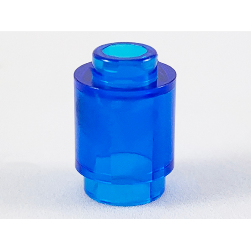 Steen, Rond 1x1 met open nop Trans Dark Blue